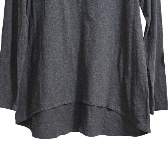 Eileen Fisher Gray Cotton Hi-Lo Long Sleeve Tee Sz S - Picture 4 of 6